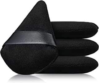 Triangle Makeup Sponge 4 Pcs Cosmetics Face Powder Puff Foundation Soft Triangle Powder Puff Velvet Powder Puff Body Powder Cushion Puff Dry Wet Powder Puff Pads for Loose Powder (Black)