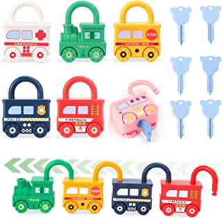 Joyreal Lock and Key Toy - Montessori Toys for 1 2 3 4 5 Years Old Interesting Toddler Toy Padlock Car Games Fine Motor Skills Travel Games for Toddlers Boys Girls