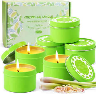 LA BELLEFE Citronella Candles Set Soy Candles Cotton Wick Candles Outdoor/Indoor Citronella Candles for Home, Kitchen, Bars, Office,Garden, Party, Camping, BBQ