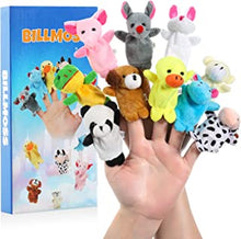 Finger Puppets, BILLMOSS 10 Pcs Animals Plush Hand Puppet for Baby Story Time, Educational Storytelling Props for Kids