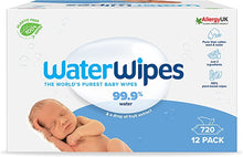 WaterWipes 720 Sheets Baby Wet Wipes for Newborn & Sensitive Skin (12 x 60 Pieces)