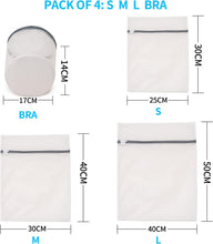 Amazon Brand - Umi Laundry Bags with Zips, Durable Laundry Bag for Delicates, Underwear, Bras, Baby Clothes, Mesh Laundry Bags for Washing Machine, Pack of 4