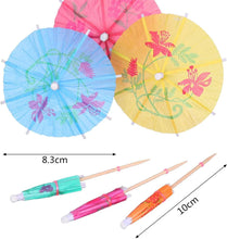 25PCS Cocktail Umbrellas for Drinks - Colourful Paper Drinks Umbrellas