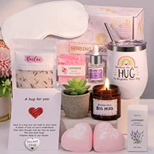 Birthday Pamper Gifts for Women, Unique Pamper hampers Hug in a Box Care Package for Women, Lavender Relaxation Spa Gift Set for Her, Get Well Soon Gifts Thinking of You Gifts for Mom, Sister, Friend