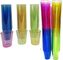 Disposable Plastic Shot Glasses, Colourful Rainbow 30ml - Shot Cups Shots Vodka Jelly Sample Tasting Desserts, Weddings Birthdays Parties Christmas, Stag, Hen and Drinking Games (80)