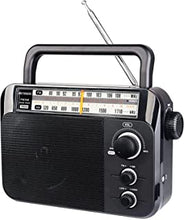 Retekess TR604 Portable Radio FM AM, Retro Battery Radio, Transistor, Mains Power, Headphone Jack, Large Speaker, Two Tones, Simple for Elderly (Black)