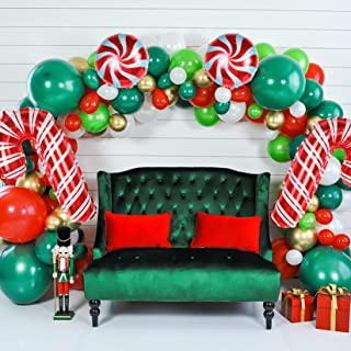 DUGEHO 141 pieces of balloon garland set, dark green white red gold latex balloon set suitable for Birthday Wedding Anniversary Baby Shower Hawaiian Party