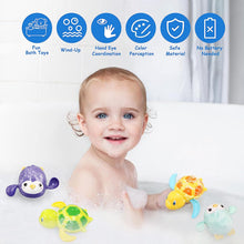 BelleStyle Bath Toys for Kids, Baby Wind Up Bath Toys, Swimming Water Floating Turtle Penguin Clockwork Bathtub Pool Toy Game for Kids Boys Girls Toddlers Baby Bath Time