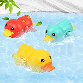 BelleStyle Baby Bath Toys, Baby Bathtub Toys, Wind up Toys Paddling Pool Toys Set, Floating Swimming Ducks for Boys Girls 1 2 3 Years Old, Baby Shower Bathtime Fun Water Toys Pack of 3