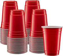 BHW Red Disposable Cups- Party Plastic Cups [50 Cups ] 12 oz .Red Drinking Cups Strong and Sturdy Reusable Red Plastic Cups for Drinks,Soda,Punch,Barbecues,Party, Picnics,Weddings.