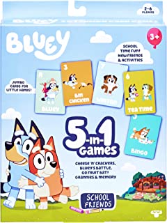 Bluey 5-In-1 Card Games Pack 5 Favourite Card Games In One Pack Featuring Official Characters Bluey and her School Friends