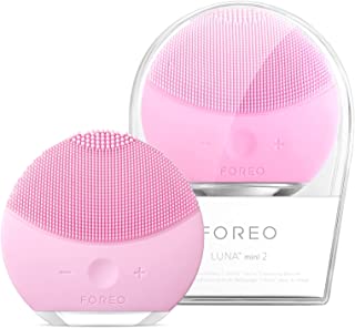 Foreo Luna Mini 2 Facial Cleansing Brush | Travel Accessories | Face Massager Electric | All Skin Types Ultra-Hygienic Skincare | Simple Face Wash | Silicone Electric Face Cleanser | Pearl Pink