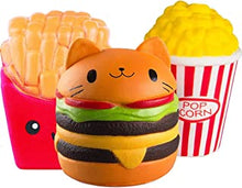 ZhengYue 3PCS Squishy Toys - Slow Rising Scented Jumbo Squishies Squeeze Stress Reliever Soft Toy Best Gift for Girls Boys(Popcorn+Fries+Burger)