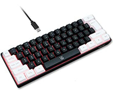 Snpurdiri 60% Wired Gaming Keyboard, True RGB Mechanical Feeling,Ultra-Compact Mini Keyboard with Detachable Cable,White and Black Color