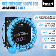 K-MART Smart Hula Ring Hoops, Weighted Hula Circle 24 Detachable Fitness Ring with 360 Degree Auto-Spinning Ball Gymnastics, Massage, Adult Fitness for Weight Loss