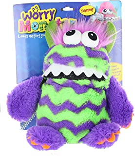 Worry Monster Plush Soft Toy purple & green