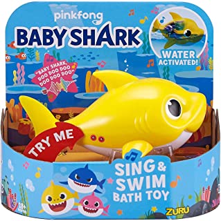 ZURU ROBO ALIVE JUNIOR Baby Shark Battery-Powered Sing and Swim Bath Toy, Random color