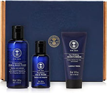 Neal’s Yard Remedies | Men’s Skincare Gift Set | Bergamot Essential Oil & Grapefruit Scent for Rejuvenating Men’s Skin | Vegan | Pack of 3 (Travel Size)