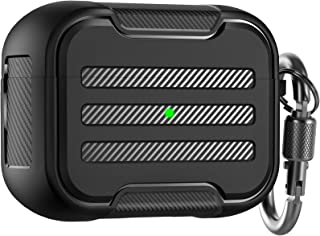 AHASTYLE AirPods Pro Case Cover Rugged Hard-shell Protective Case Cover Accessories Shockproof Compatible with Apple Airpods Pro 2019 Charging Case (Black)