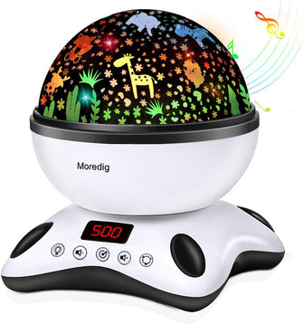 Moredig Baby Night Light Projector, Night Light Kids Projector with 12 Music, Remote Star Light Projector with Timer, 8 Lighting Modes, Birthday Children's Day Gifts for Baby - Black White