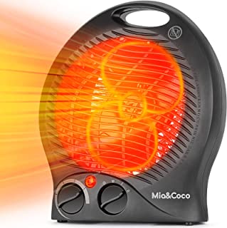 Fan Heaters for Home Low Energy Silent, 2000W 2-in-1 Portable Space Heaters with 3 Heat Settings, Instant Heat Electric Heaters with Energy Efficient for Living Room, Bedroom, Office, Mia&Coco