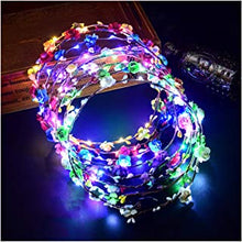 FunPa, 7-Pieces LED Flower Headband, for Women, Girls, Plastic, Crown Garland Headdress Floral Hair Accessories Birthday Wedding Festival Party