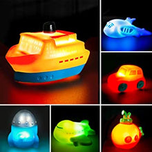 6 packs Light up Boat Bath Toy Set, Flashing Color Changing Light in Water, Floating Rubber Bathtub Toys for Baby Toddler Infant Tub Play, Boy Girl Kid Growing Pal in Shower Bathroom or swimming pool