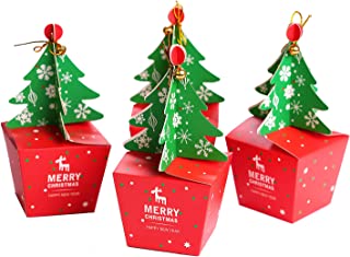 10 Pieces Christmas Cupcake Boxes Gift Boxes Gift Bag Xmas Tree Party Favour Decoration for Kids Party Supplies