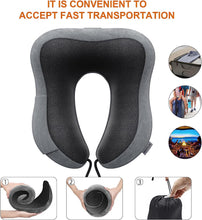 Travel Pillow Memory Foam Neck Pillow Lightweight Quick Pack for Airplane Train Car Neck Support Pillow for Travel Camping