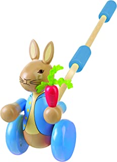 Peter Rabbit Toys - Peter Rabbit Wooden Push Along Walker, Baby, Toddler, 1 Year Olds - Early Development Activity Pull Toy, Girls, Boys - Official Licensed Peter Rabbit Gifts by Orange Tree Toys