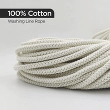 Besto Washing Line Rope Outdoor Clothes Line Laundry Line Outdoors Multipurpose Braided Cotton Soft Rope for Garden, Arts and Crafts  4mm (30M)