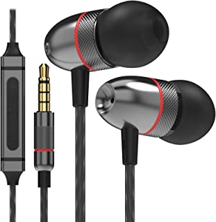 Betron ELR50 Earphones Wired In Ear Headphones with Microphone and Volume Control, Noise Isolating Silicone Earbuds, Tangle-Free Cord