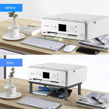 suptek Computer Monitor Riser, Metal Monitor Stand Riser for Laptop, Printer, Notebook and All Flat Screen TV Display with Vented Platform, 3 Height Adjustable Screen Riser MST003