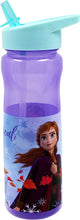 Disney Frozen Water Bottle with Straw  Reusable Kids 600ml PP  in Purple  Official Merchandise by Polar Gear  BPA Free & Recyclable Plastic  for School Nursery Sports Picnic, Multi Colour