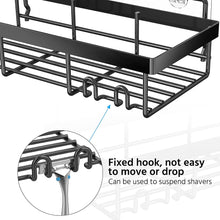 DIFULI Shower Caddy Shelf Organiser (2 Pack), No Drill Black Shower Shelves, Self Adhesive Bathroom Caddy, Shower Storage Accessories, Rust-Free Shower Rack, Wall Mounted Shampoo Holder for Shower