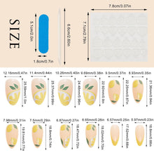 NICENEEDED Summer Press on Nail, Medium Lemon Fake Nails, Alomnd Yellow Full Cover False Nail Sticker on Nail Detachable Nail Tips French Tip Stick on Nails for Women and Girls