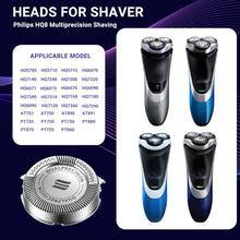 Philips Shaver Heads Replacement, 3Pcs HQ8 Men Electric Shaving Heads Blades Back-Up Rotary Heads Trimmer Razor Accessories for Norelco HQ8 HQ54 HQ64 PT720 PT860 AT810 AT890 7183XL Series