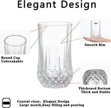 HAADI Drinking Glasses Set of 6 Crystal Clear Tall Water Glass Tumbler Highball Cocktail Glasses for Wine, Whiskey, Juice,Gin and Other Beverages (350ml)