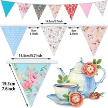 Orifinter 45.9ft Fabric Bunting, 46Pcs Vintage Bunting Banner + Drawstring Bag, Reusable Outdoor Garden Birthday Bunting Flags for Afternoon Tea, Union Jack Party, Easter, Coronation Decorations