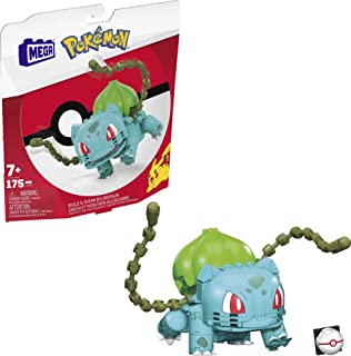 MEGA Pokémon Building Toys Action Figure, Poseable 4 Inch Bulbasaur Collectible for Display with Bonus Premier Ball Pin