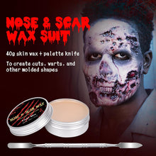 Ulikey Halloween Makeup Set, 60ml Fake Blood Makeup, Scar Wax 40g,10 Sheets Halloween Scars Temporary Tattoos, 4 pairs Dentures, Special Effects Makeup Kit for Halloween Costume Zombie Party