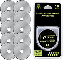 45 mm Rotary Cutter Blade (Pack of 10) Fits Olfa Rotary Cutter, Fiskars Rotary Cutter,Turecut Rotary Cutter,Sewing Accessories,Quilting Ruler,Quilting Accessories