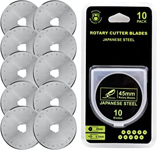 45 mm Rotary Cutter Blade (Pack of 10) Fits Olfa Rotary Cutter, Fiskars Rotary Cutter,Turecut Rotary Cutter,Sewing Accessories,Quilting Ruler,Quilting Accessories