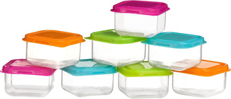 Premier Housewares Tupperware, Plastic Storage Container with Lid, Small Tupperware Pots with Lids - Set of 8