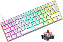 Mini 60% RGB Gaming Keyboard, Mechanical Game keyboard with Red Switch UK Layout Compact 62 Keys, 18 RGB LED Chroma Backlit, USB T