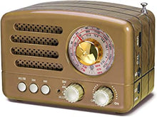 PRUNUS J-160 Portable Radio Retro, SW AM FM Radio Small with Bluetooth Speaker, Transistor radio Battery Operated,upgrade 1800mAh Rechargeable Battery,Supports TF Card/AUX/USB MP3 Player (Gold)