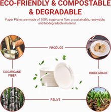 Super Rigid Disposable Plates (7 Inches) (Pack of 50), 100% Biodegradable White Bagasse Paper Plates, Made of Sugarcane Fibers - Perfect for Picnics Parties