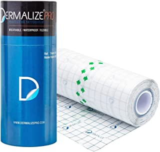 Dermalize Pro Tattoo Bandage in 6 Inch x 10.9 Yard/10 Meter Roll Clear Adhesive Antibacterial