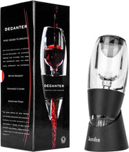 Hotder Wine Aerator, Acrylic Red Wine Decanter Pourer with Base Gift Set for Christmas New Year Party Wine Lover Gift-Black