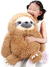 Winsterch Cuddly Sloth Soft Toy Large Stuffed Animal Sloth Teddy Baby Doll Birthday Gifts,Plush Soft Sloth Toy (Brown, 20 inches)